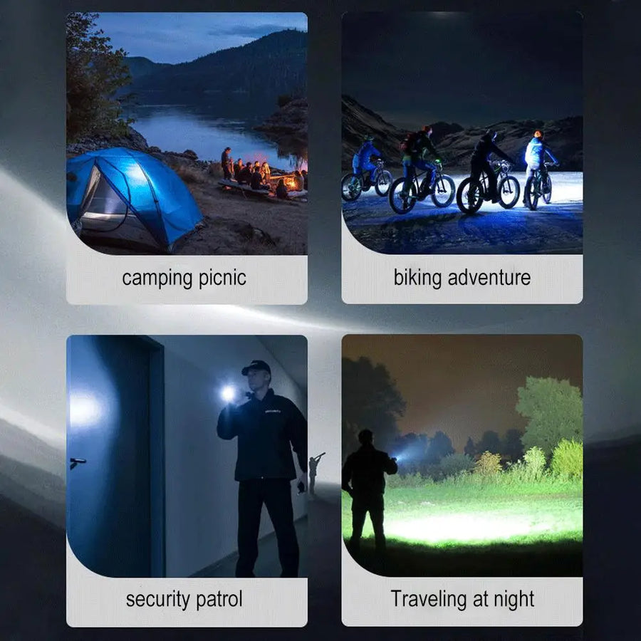Multifunctional Flashlight Camping Light Super Bright USB Charging Outdoor Small Torch Walking Household Lighting Long Range