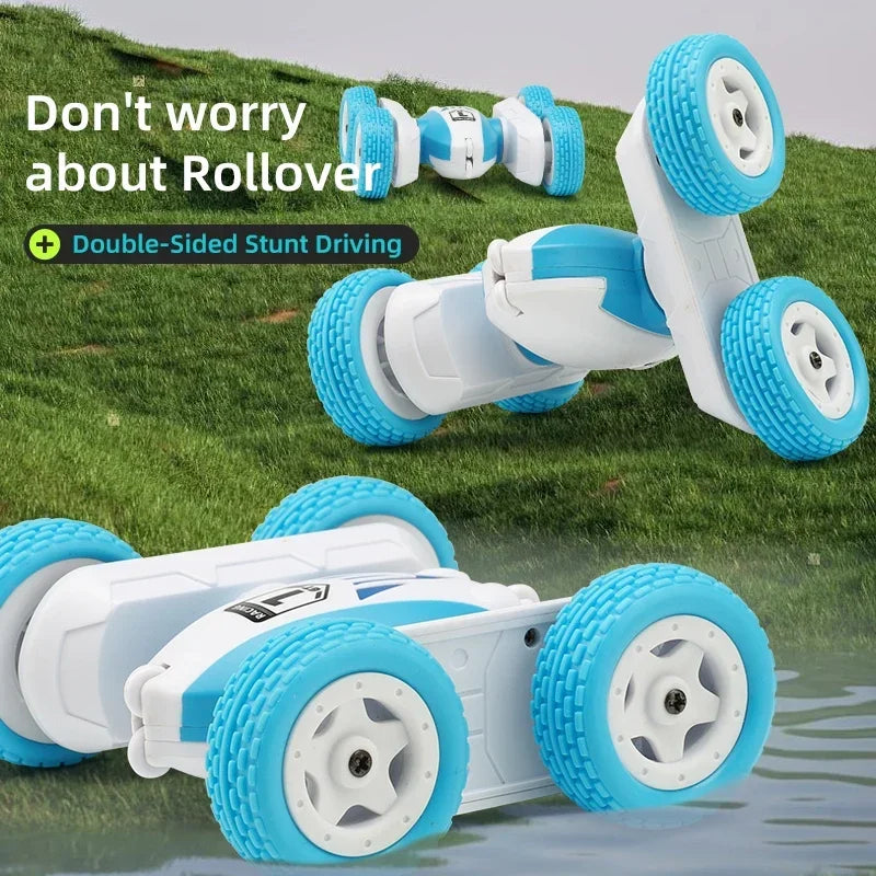 Mini RC Stunt Car GT1 | 2.4GHz Double-Sided | 360° Flip | LED Lights | Kids Gift Toy