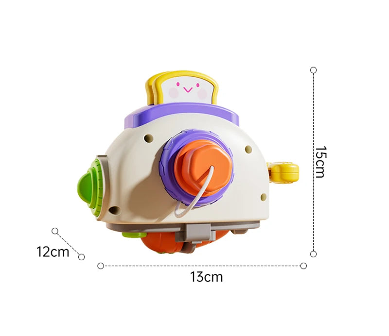 Baby Busy Board Cube Montessori Sensory Toys for Toddler Educational Learning Activities Travel Toy Lock Box Fine Motor Skill