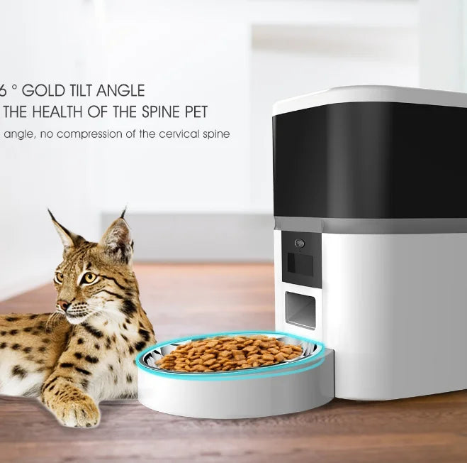 4L Smart Automatic Cat Feeder With Camera Video Cat Dry Food Dispenser Pet Smart Voice Recorder Auto Feeder Bowl For Cat Dog
