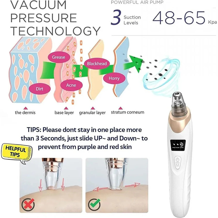 Face Skin Care Tools Electric Blackhead Remover Vacuum Cleaner Black Spots Removal Facial Deep Cleansing Pore Cleaner Machine