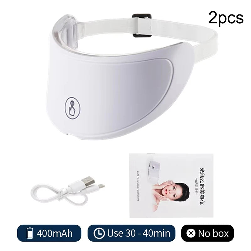 LED Neck Lift Mask | Photon Anti-Wrinkle Skin Tightening | Red & Blue Light Therapy