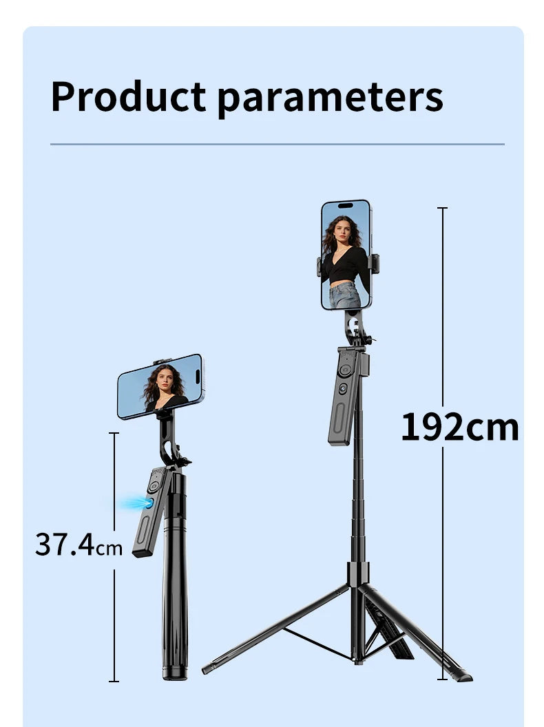 Foldable AI Tracking Gimbal | 360° Auto Rotation Selfie Stick Tripod | For Vlogging