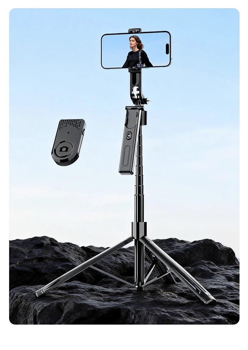 Foldable AI Tracking Gimbal | 360° Auto Rotation Selfie Stick Tripod | For Vlogging