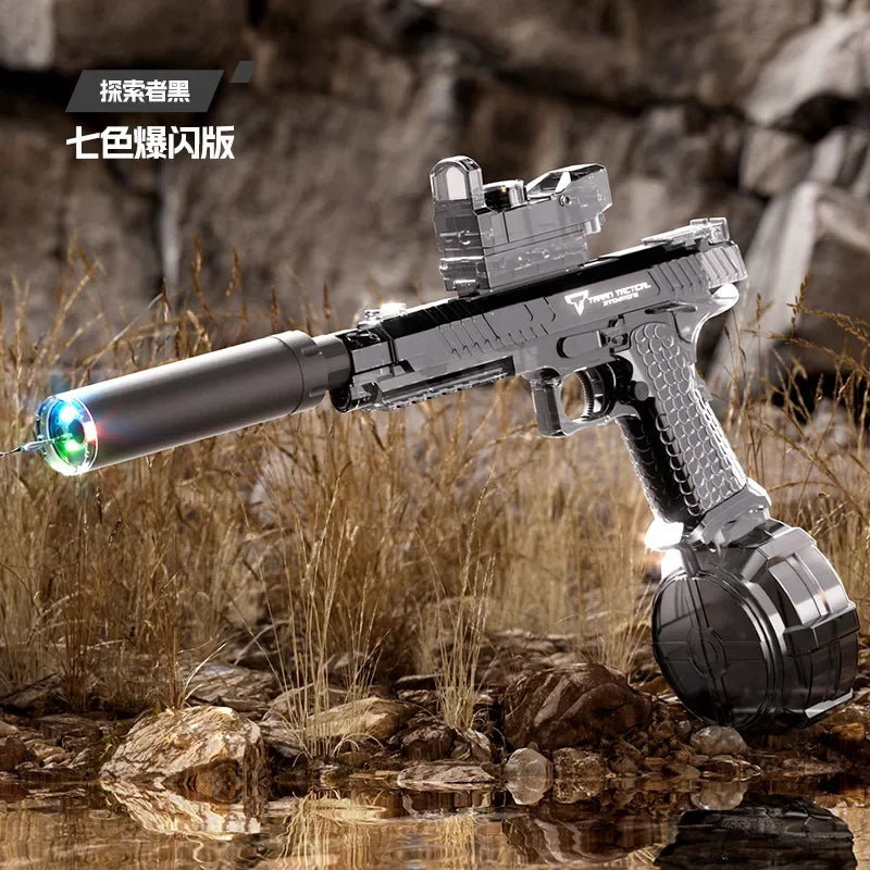 Automatic Desert Eagle Water Gun Toys Electric Shooting Flashing Lights Battle Water Pistol Spray Outdoor Pool Toys for Boy Gift