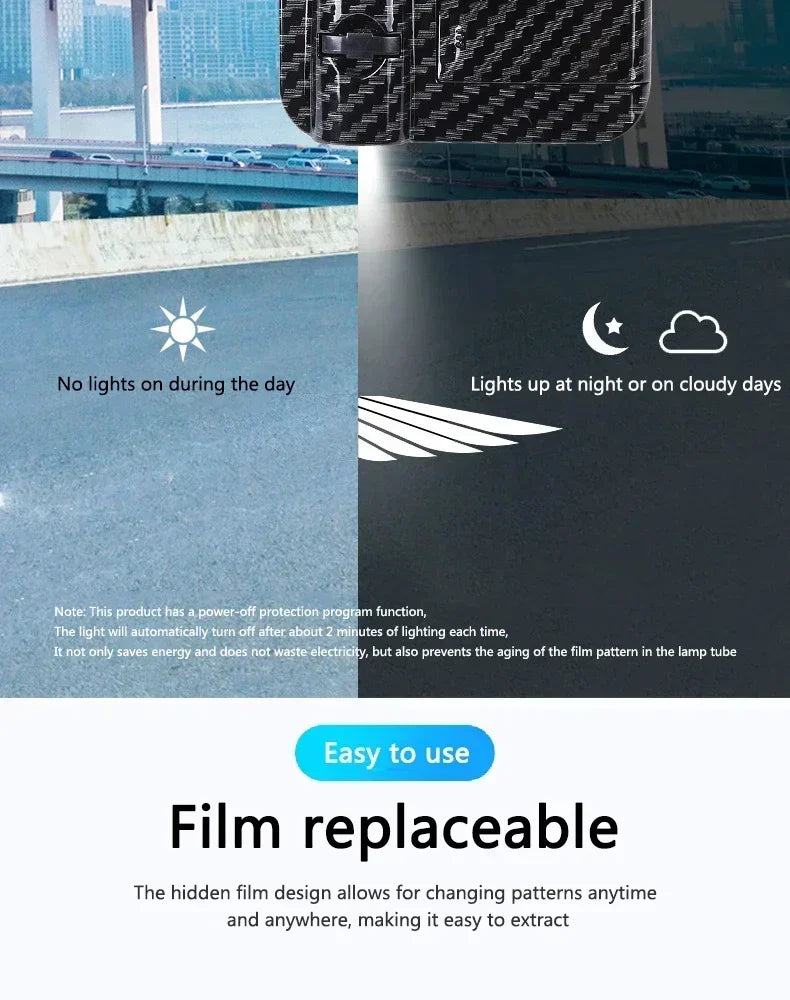 Wireless HD Laser Car Door Projector - 2/4pcs, Auto Accessory, No Wiring Required, Battery-Powered, for Easy Night Entry