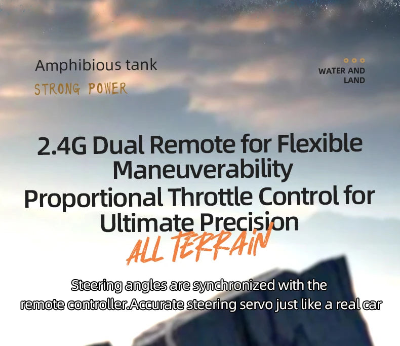 JJRC Q183 RC Tank Amphibious Tracked Tank Remote Control All Terrain Truck Climbing Off-Road Vehicle Waterproof Toy Kid Gifts