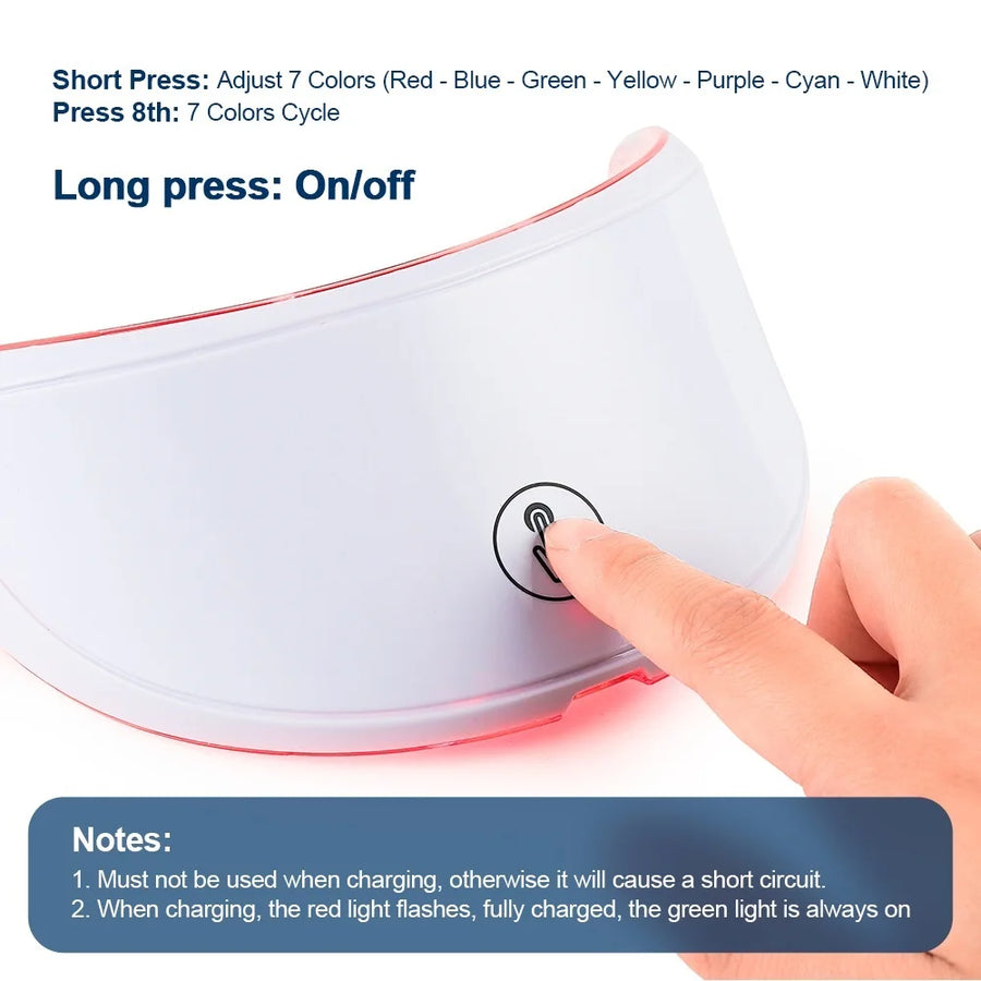 LED Neck Lift Mask | Photon Anti-Wrinkle Skin Tightening | Red & Blue Light Therapy