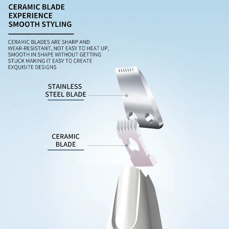 Pet Electric Grooming Trimmer | LED Light | Waterproof | Low Noise | Face, Paw, Ear & Hip | Dogs & Cats