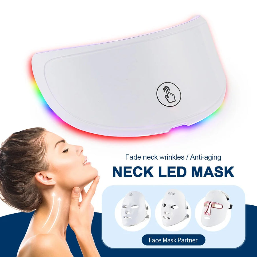 LED Neck Lift Mask | Photon Anti-Wrinkle Skin Tightening | Red & Blue Light Therapy