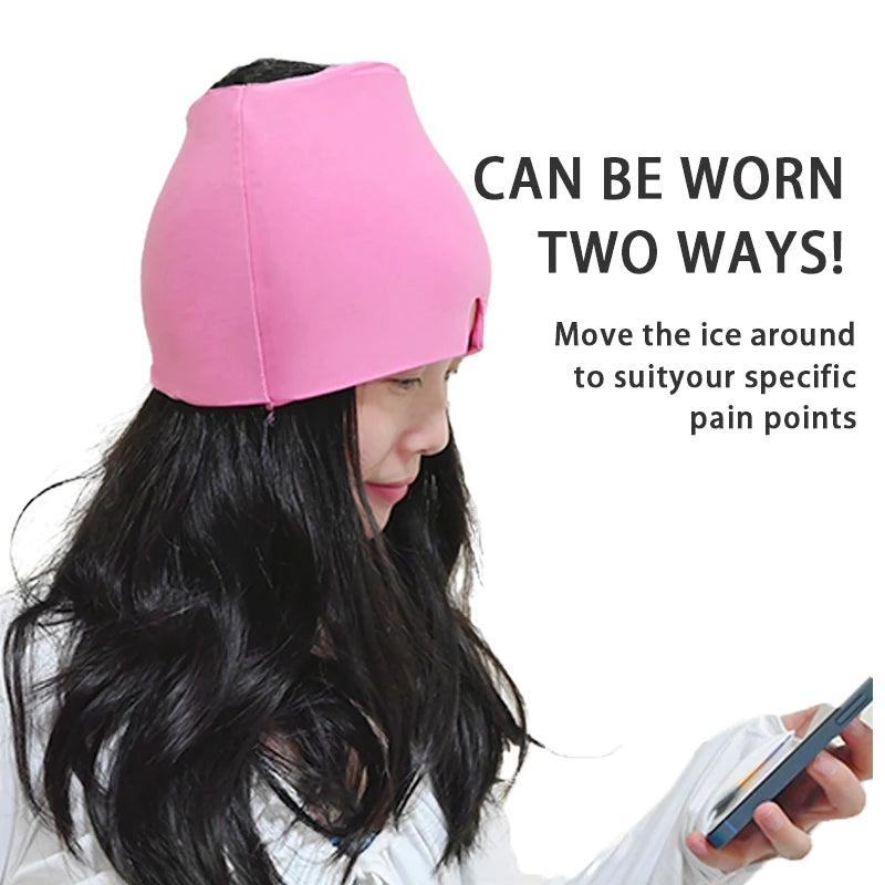 Ice Gel Migraine Relief Hat | Cold Compress Therapy | Headache & Eye Pain Relief Cap