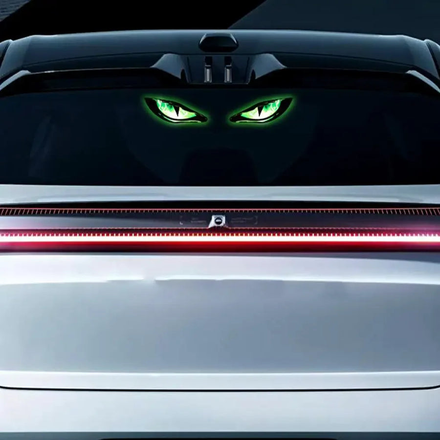 Solar Powered Car Neon Light Wireless Cool DEMON EYE Led Ambient Light Suction Cup USB Rechargeable Atmosphere Breathing Lamp
