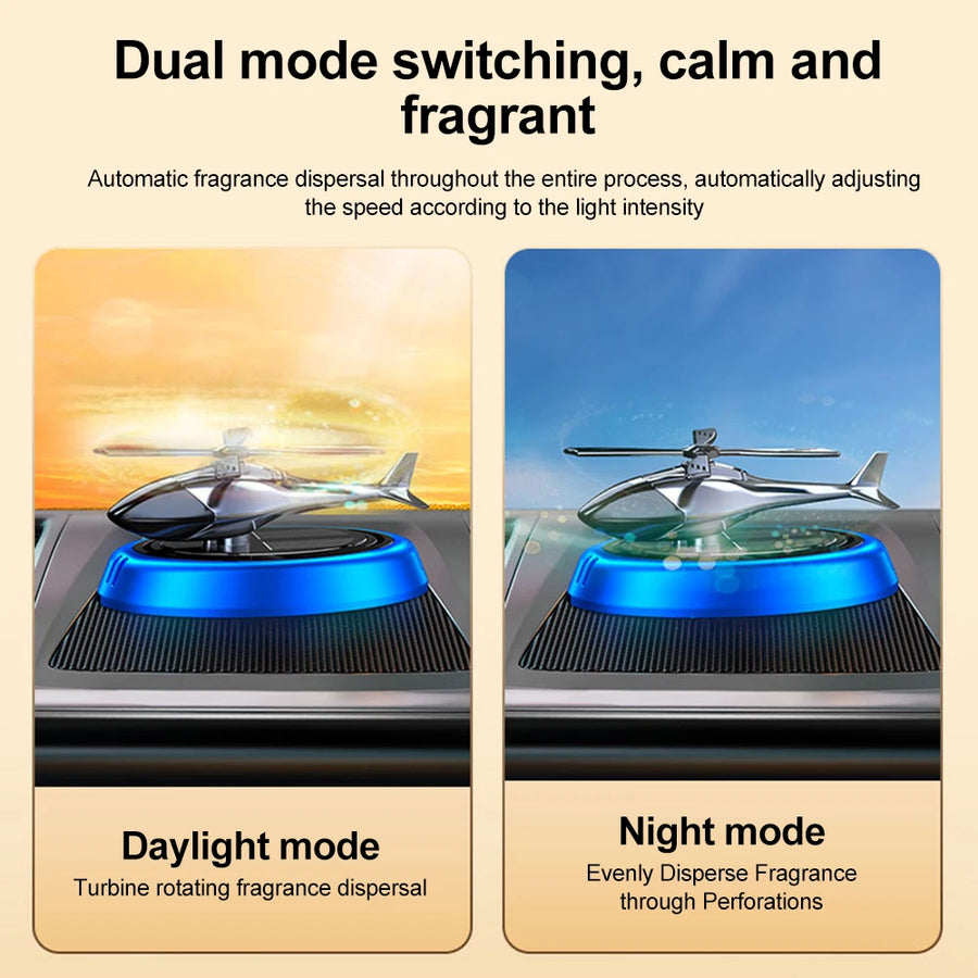 Solar Rotating Car Air Freshener | Helicopter Design | No Charging Needed | Aroma Diffuser