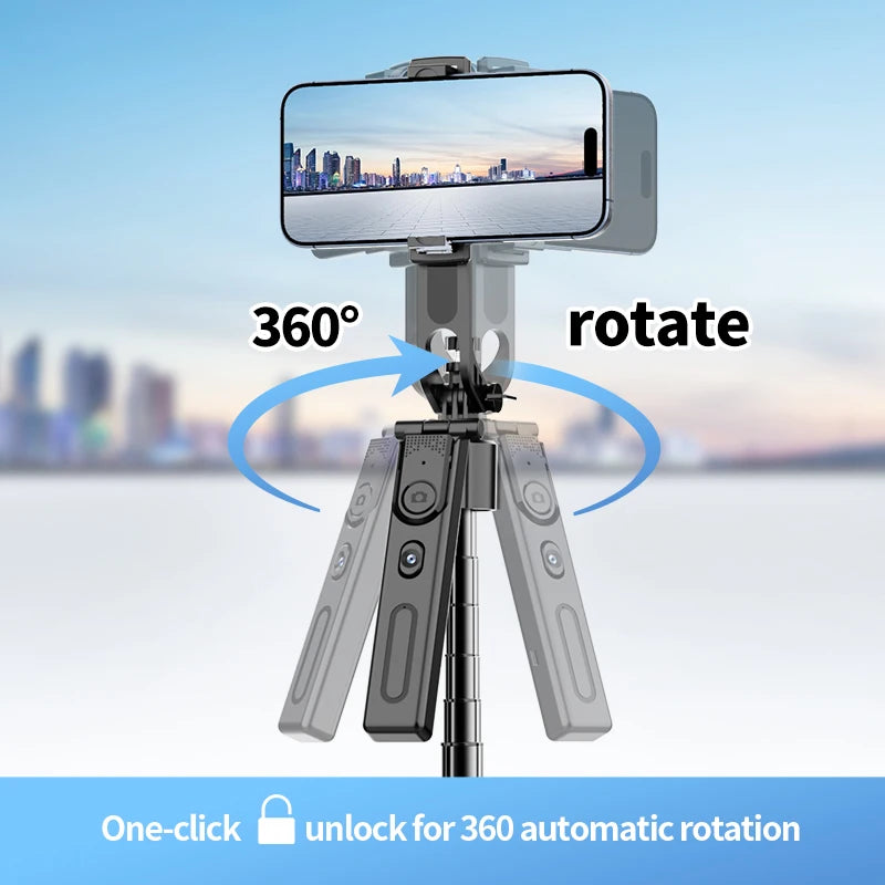 Foldable AI Tracking Gimbal | 360° Auto Rotation Selfie Stick Tripod | For Vlogging