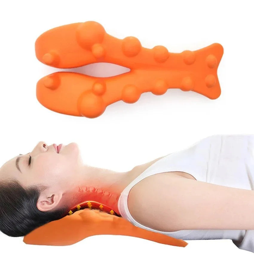 Cervical Neck Stretcher & Shoulder Massager | Trigger Point Relief | Portable Device