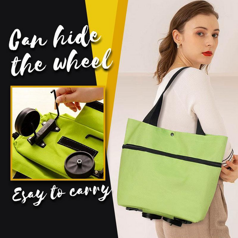 Foldable Shopping Cart with wheels 2-in-1 reusable grocery bag