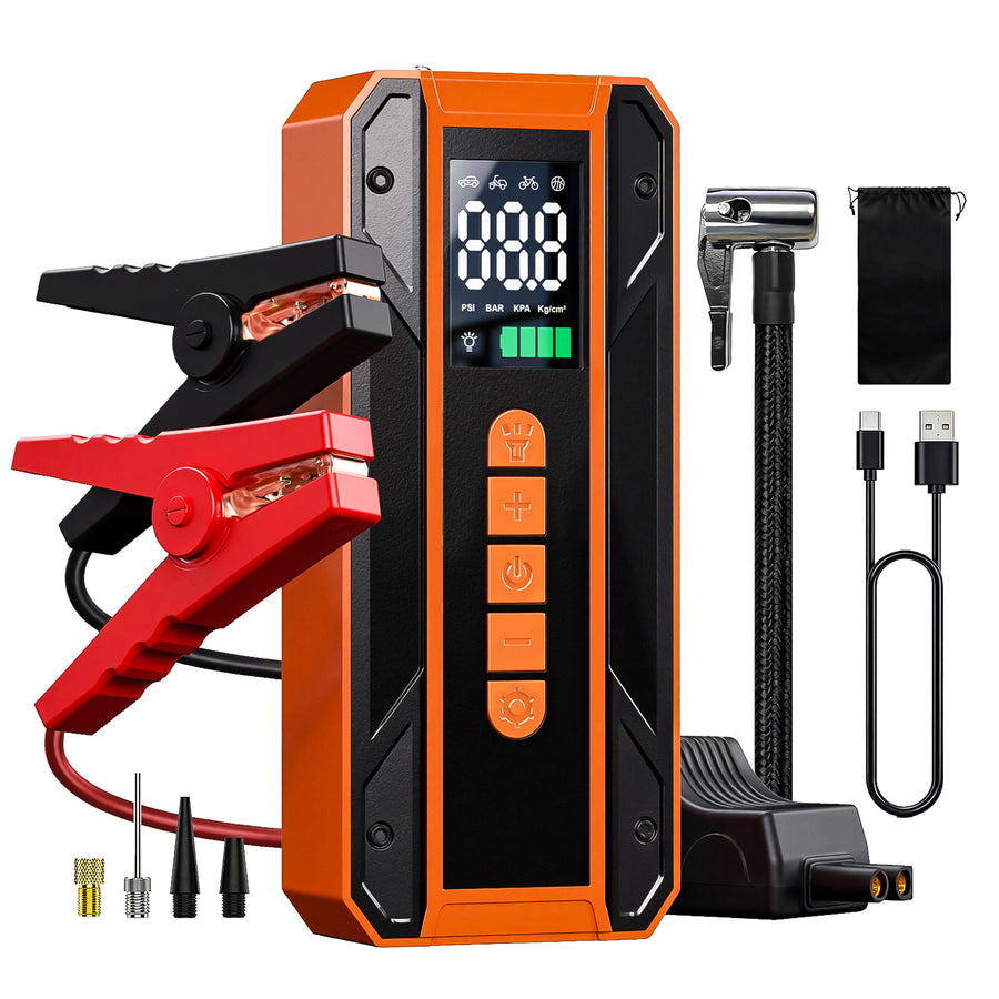3-in-1 Car Jump Starter with 150PSI air pump and power bank