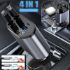 4-in-1 Retractable Car Charger with dual Type-C cables