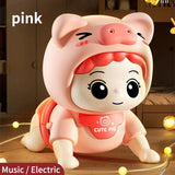 Baby toys learn to crawl guide head up practice training puzzle early education crawling baby sound light music