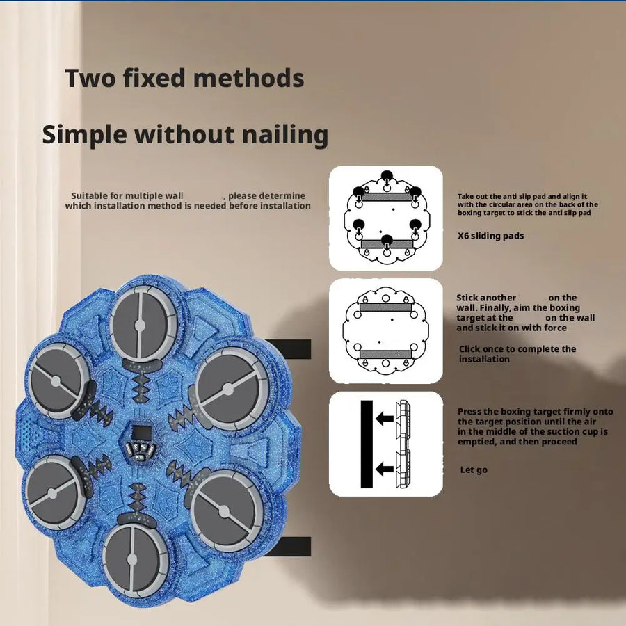 Smart Music Boxing Machine | Wall-Mounted | Bluetooth | LED Lights | 9 Speeds | Kids & Adults