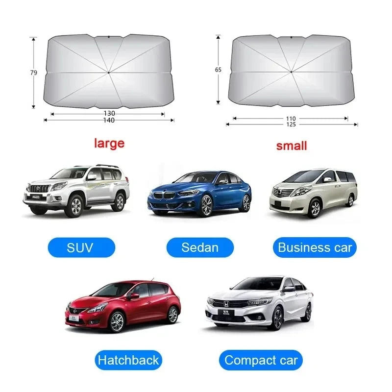 Foldable Car Windshield Sunshade | Umbrella Style | Heat Insulation Protection