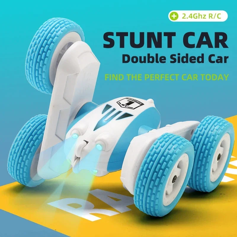 Mini RC Stunt Car GT1 | 2.4GHz Double-Sided | 360° Flip | LED Lights | Kids Gift Toy