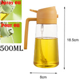 2 in 1 Pour Spray Sprayer Kitchen Fryer Air Spray Oil Dispenser Bottle for Olive Oil Cooking Frying BBQ Camping Large Capacity