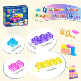 40-Piece Squishy Sensory Blocks | Soft Jelly Building Toy | Stress Relief | Kids Age 3+