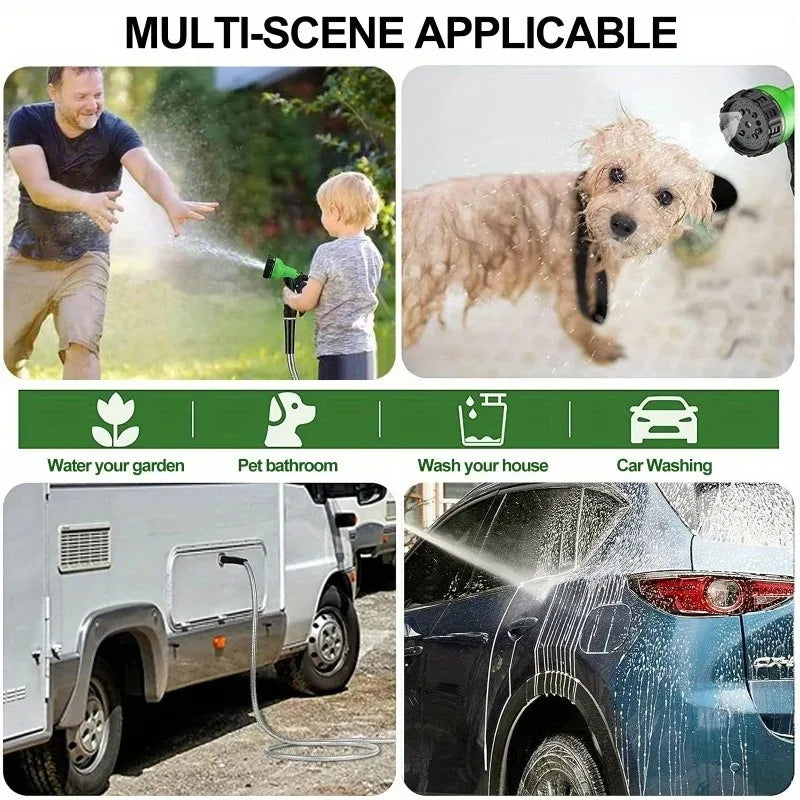 8-Mode High Pressure Garden Hose Nozzle | Car Wash & Yard Sprayer | Adjustable Water Gun