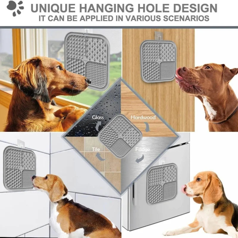 Silicone Dog Lick Mat with Suction Cup | Calming Distraction for Bath Nail Trimming | Slow Feeder for Yogurt Peanut Butter