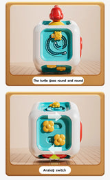 Baby Busy Board Cube Montessori Sensory Toys for Toddler Educational Learning Activities Travel Toy Lock Box Fine Motor Skill