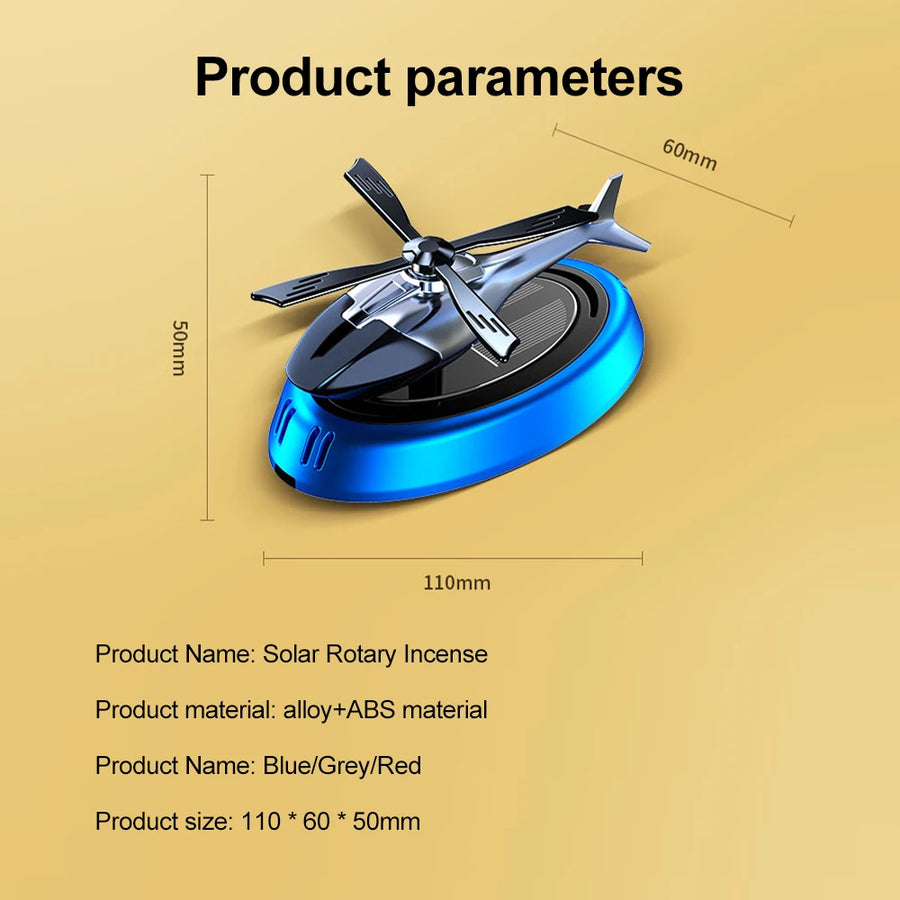 Solar Rotating Car Air Freshener | Helicopter Design | No Charging Needed | Aroma Diffuser