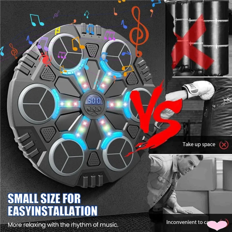 Smart Bluetooth Music Boxing Machine | Wall-Mounted | Noise Reduction | Rhythm Lights | 3 Speeds
