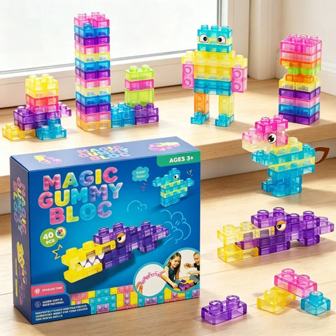 40-Piece Squishy Sensory Blocks soft jelly building toy