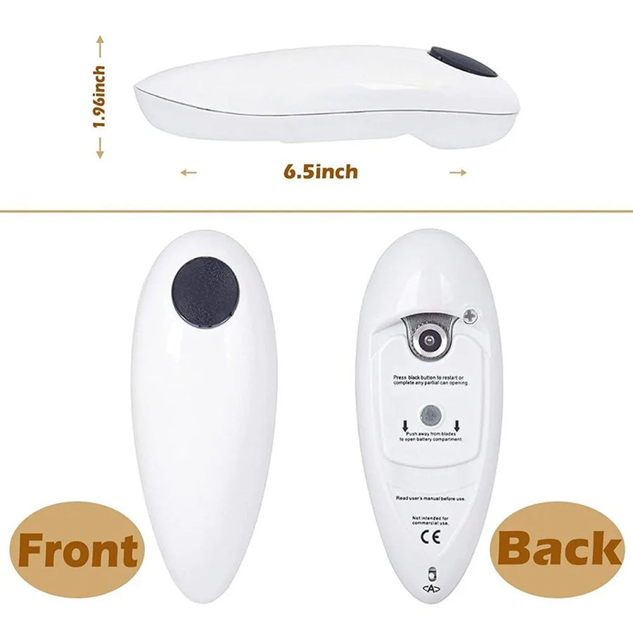 Electric Can Opener | One-Touch Automatic | Smooth Edge | Also Opens Jars & Bottles