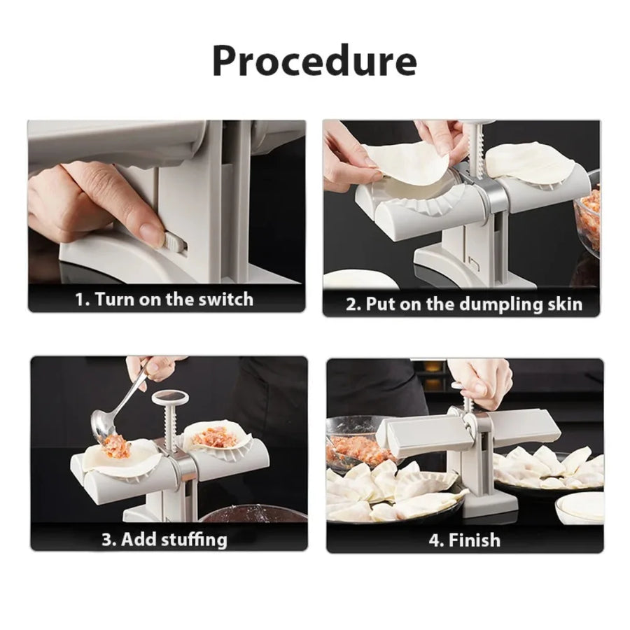 Automatic Dumpling Machine Easy To Clean Double-Head Pressing Die Pie Wonton Mold DIY Reusable Kitchen Gadget Accessories