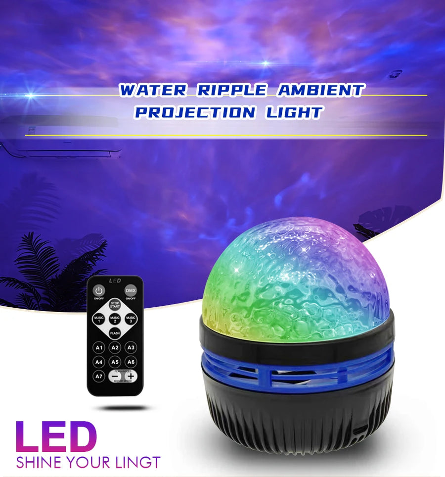 LED Starry Galaxy Projector Light RGB Smart Remote Control Star Aurora Lamp KTV USB for Home Room Camping Wedding Decorations