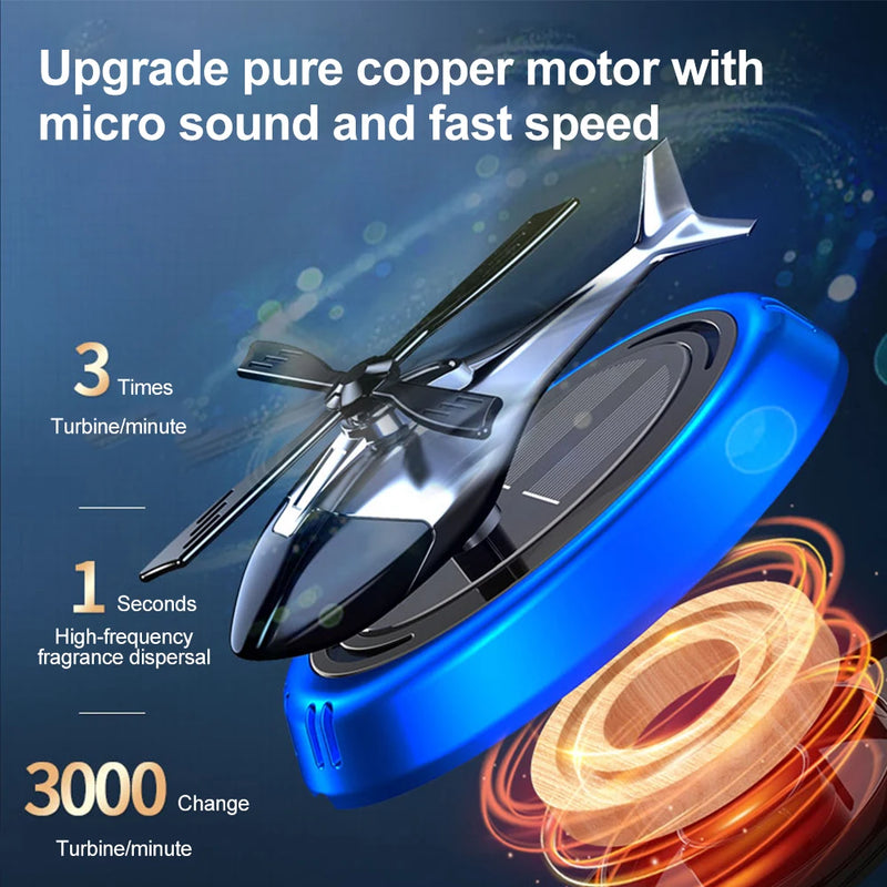 Solar Rotating Car Air Freshener | Helicopter Design | No Charging Needed | Aroma Diffuser