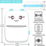 58mm Mini Portable Thermal Printer | Wireless Bluetooth | Photos, Labels & QR Codes | 200DPI | Pink & Blue