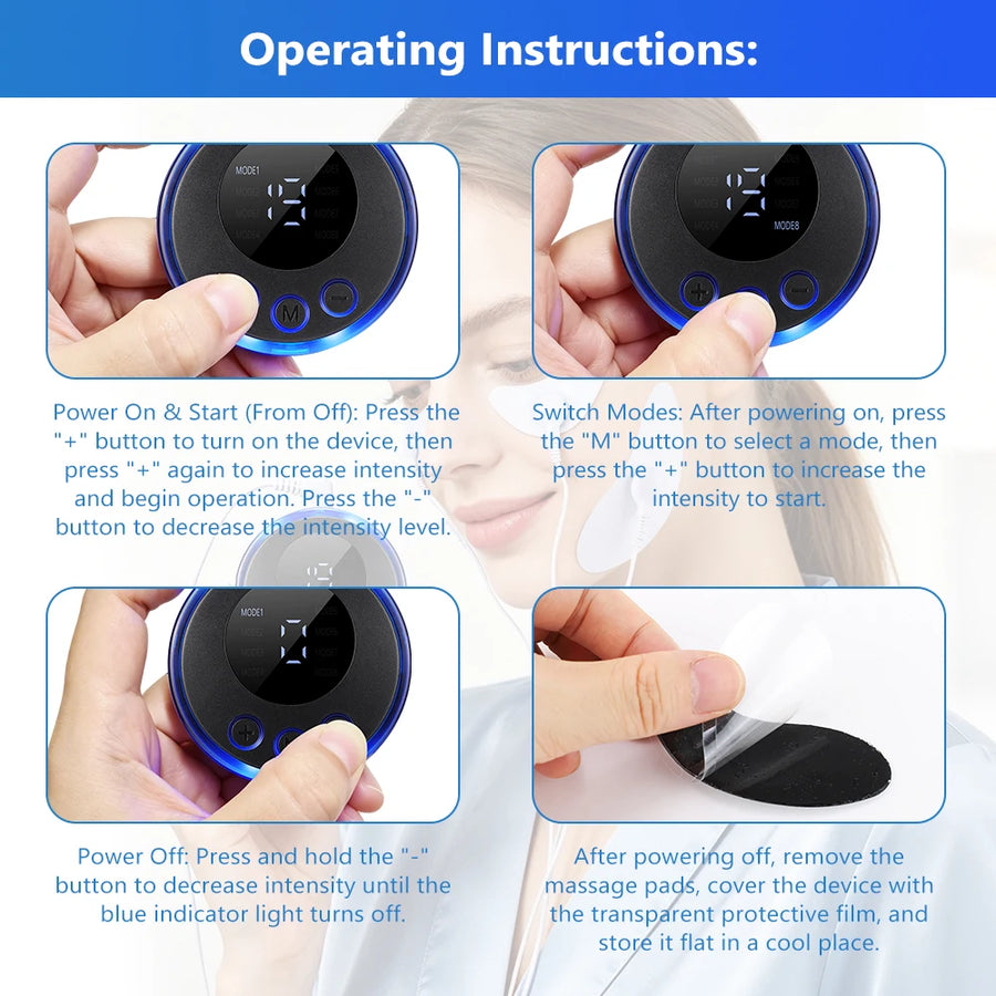 Microcurrent Face Lift Device | EMS Muscle Stimulator | Skin Tightening & Anti-Wrinkle