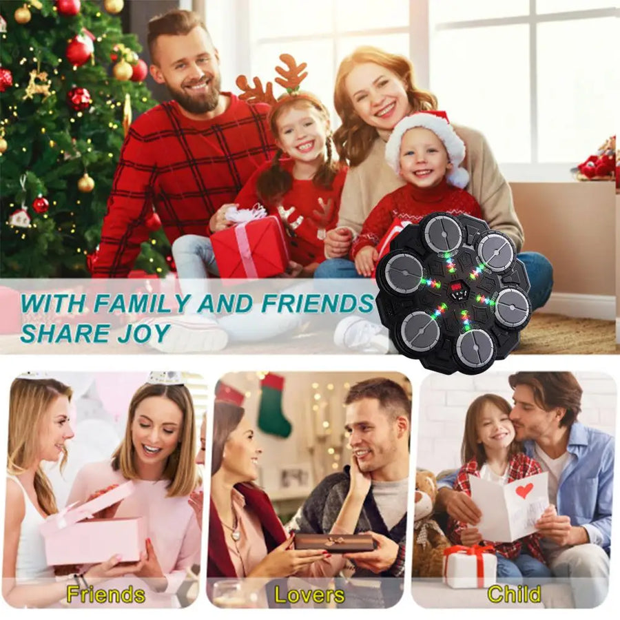 Smart Music Boxing Machine | Wall-Mounted | Bluetooth | LED Lights | 9 Speeds | Kids & Adults