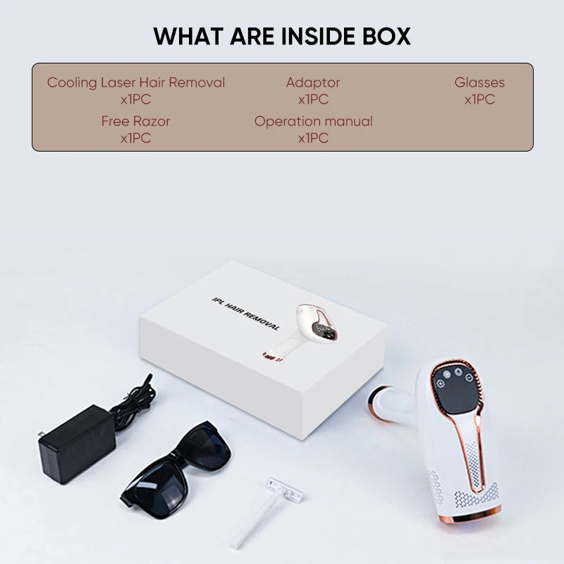 IPL Hair Removal Device | 999,900 Flashes | Painless & Permanent | For Women & Men