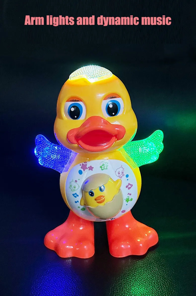 Electric Dancing Duck Toy Interactive Musical Animal with Flashing Lights Educational Gift for Kids