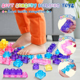 40-Piece Squishy Sensory Blocks | Soft Jelly Building Toy | Stress Relief | Kids Age 3+