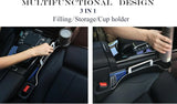 Car Seat Gap Filler Organizer- Upgrade Car Side Seat Gap Filler with Cup Holder and Phone Holder- Car Seat Gap Organizer for Pre