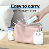 58mm Mini Portable Thermal Printer | Wireless Bluetooth | Photos, Labels & QR Codes | 200DPI | Pink & Blue