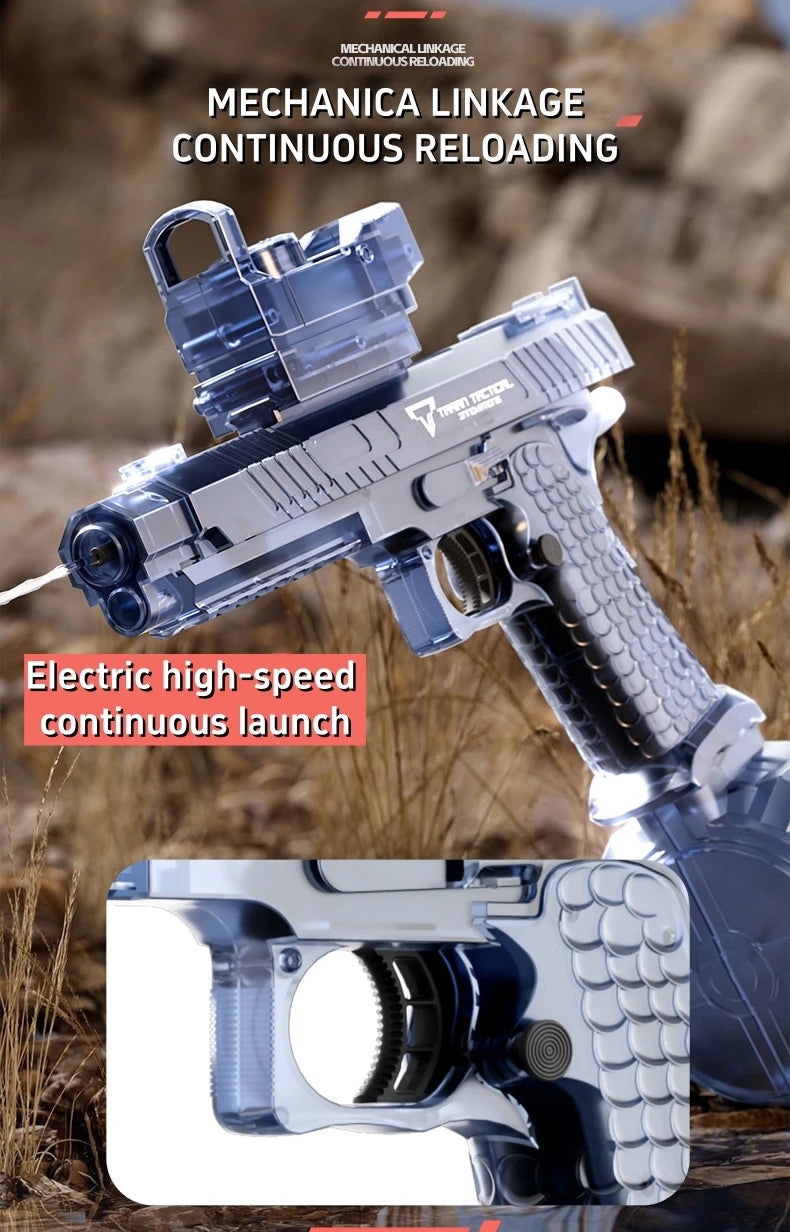Automatic Desert Eagle Water Gun Toys Electric Shooting Flashing Lights Battle Water Pistol Spray Outdoor Pool Toys for Boy Gift