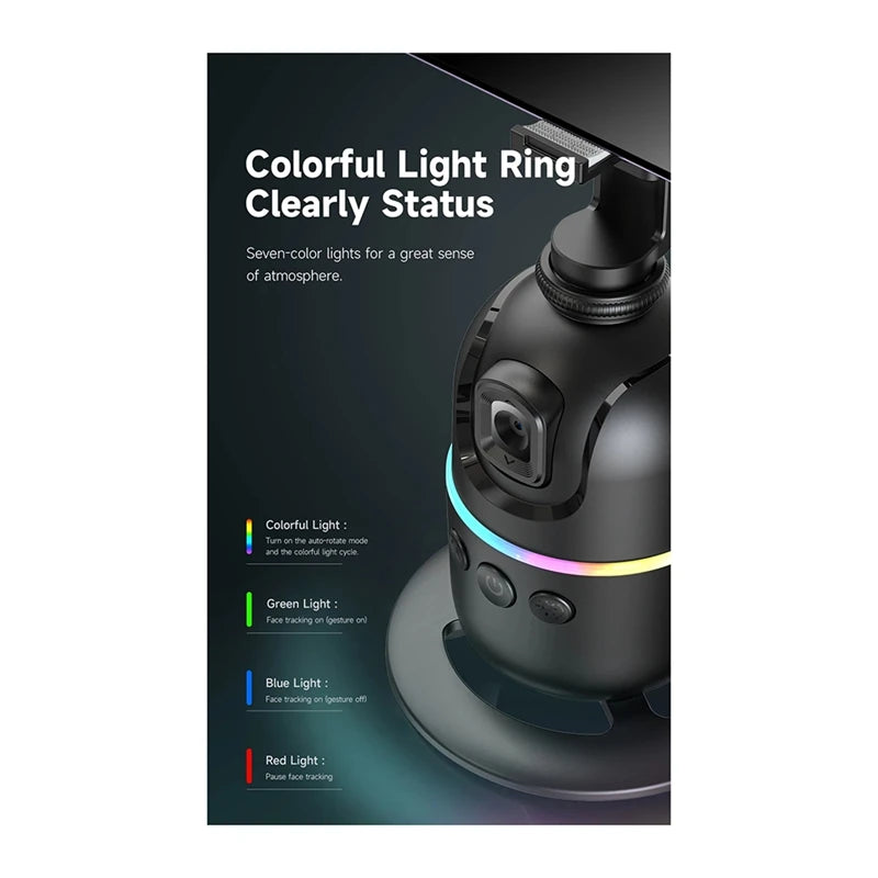 AI Tracking Gimbal Stabilizer | 360° Auto Rotation | For Smartphone & Camera
