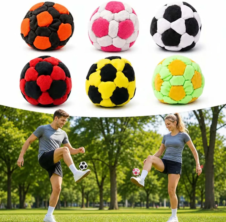 Ruziyoog Handmade Crochet Hacky Sack Juggling Balls Set for Adults Beginners - 6/12/24PCS Outdoor Party Footbag