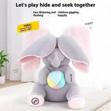 Hide-and-seek Elephant Plush Toy Elephant Toys Plush Singing Elephant With Ears Moving Interactive Toys Stuffed Animal Toy